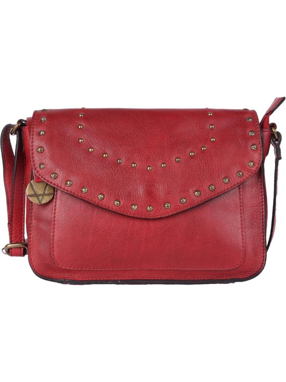 Stylish Boho Studded Crossbody Sling Bag - Genuine Italian Leather for Women